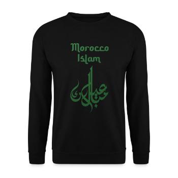 Marokko Islam Muslim Ramadan Geschenk - Unisex Pullover - Schwarz - Vorne - Alina (178cm) & Michal (187cm)