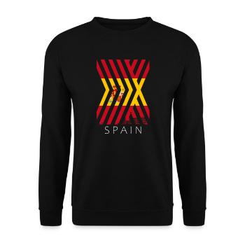 Spain Flag Vintage Spanish Flag Used Look - Unisex Sweatshirt - black - Front - Alina (178cm) & Michal (187cm)