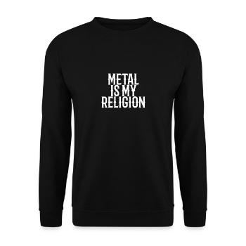 Metal ist meine Religion - Unisex Pullover - Schwarz - Vorne - Alina (178cm) & Michal (187cm)