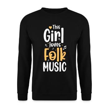 Folk Music Festival Notes Culture - Unisex Sweatshirt - black - Front - Alina (178cm) & Michal (187cm)