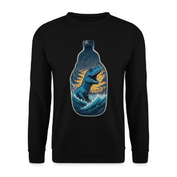 Bouteille de dinosaure T Rex - Sweat-shirt Unisexe - noir - Devant - Alina (178cm) & Michal (187cm)