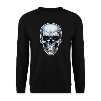 Skull Skull Skull Bone Jaw - Unisex Sweatshirt - black - Front - Alina (178cm) & Michal (187cm)