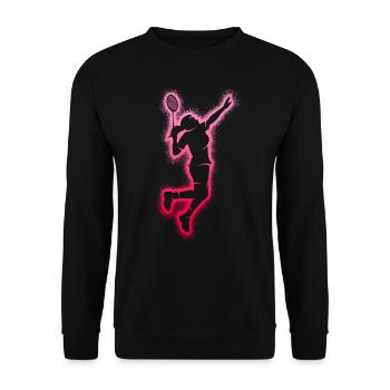 Badminton Player Badminton Girls Badminton - Unisex Sweatshirt - black - Front - Alina (178cm) & Michal (187cm)
