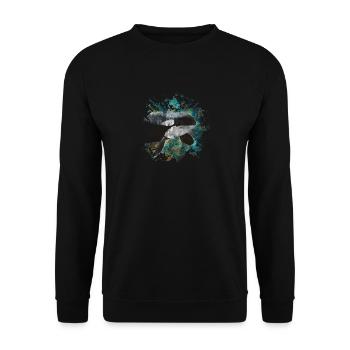 Delfin Orca Shirt Watercolor - Sweat-shirt Unisexe - noir - Devant - Alina (178cm) & Michal (187cm)