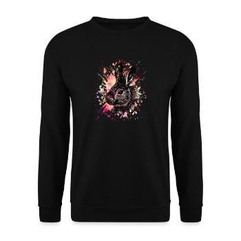 Chemise Lapin Lapin Aquarelle - Sweat-shirt Unisexe - noir - Devant - Alina (178cm) & Michal (187cm)