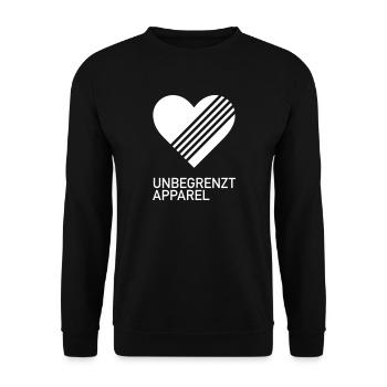 UNBEGRENZT LOVE by Unbegrenzt Apparel - Unisex Pullover - Schwarz - Vorne - Alina (178cm) & Michal (187cm)