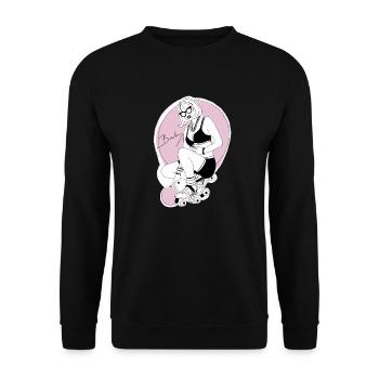Skate Babe / Patins à roulettes / Skatergirl / Années 60 - Sweat-shirt Unisexe - noir - Devant - Alina (178cm) & Michal (187cm)