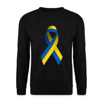 Ukraine Friedenszeichen - Unisex Pullover - Schwarz - Vorne - Alina (178cm) & Michal (187cm)