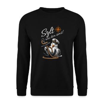 Sylt quoi d’autre ! mouette drôle avec ancre - Sweat-shirt Unisexe - noir - Devant - Alina (178cm) & Michal (187cm)