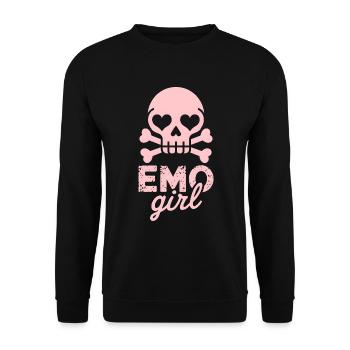 Emo Girl! - Unisex Pullover - Schwarz - Vorne - Alina (178cm) & Michal (187cm)