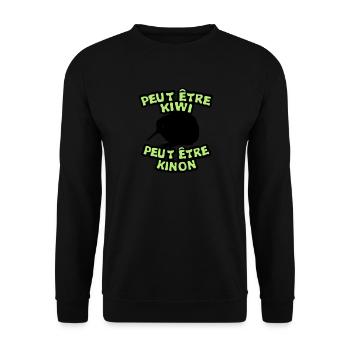 peut etre kiwi kinon animal oiseaux expr - Sweat-shirt Unisexe - noir - Devant - Alina (178cm) & Michal (187cm)