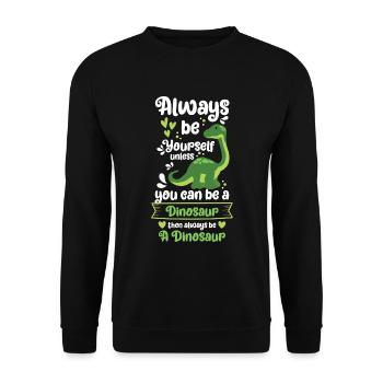 Urzeit Stegosaurus Rex Raptor - Unisex Pullover - Schwarz - Vorne - Alina (178cm) & Michal (187cm)