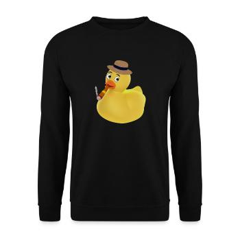 Canard fumant! - Sweat-shirt Unisexe - noir - Devant - Alina (178cm) & Michal (187cm)