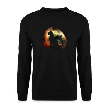 Space cat - Unisex Sweatshirt - black - Front - Alina (178cm) & Michal (187cm)