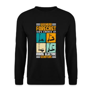 Scooter Rider électrique E-Scooter Hybride - Sweat-shirt Unisexe - noir - Devant - Alina (178cm) & Michal (187cm)