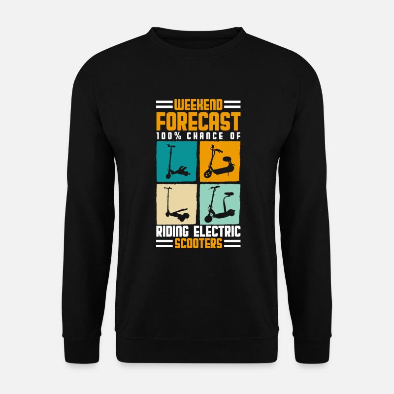 Rollerfahrer Elektrisch E-Roller Hybrid - Unisex Pullover - Schwarz