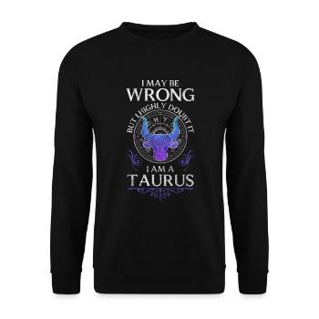 Zodiac Earth Symbol - Unisex Sweatshirt - black - Front - Alina (178cm) & Michal (187cm)