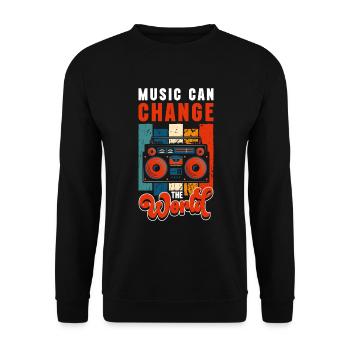 Music Headphones Love Bass - Unisex Sweatshirt - black - Front - Alina (178cm) & Michal (187cm)