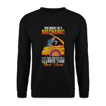 Car Car Garage Engine - Unisex Sweatshirt - black - Front - Alina (178cm) & Michal (187cm)