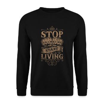 Alkohol Nein Danke Vernunft Leben - Unisex Pullover - Schwarz - Vorne - Alina (178cm) & Michal (187cm)