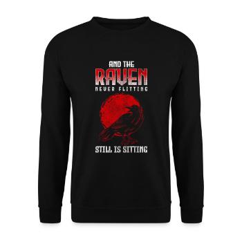 Rabe Vogel Wikinger Schlau - Unisex Pullover - Schwarz - Vorne - Alina (178cm) & Michal (187cm)