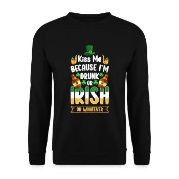 Irish Pub Shamrock Travel Holidays - Unisex Sweatshirt - black - Front - Alina (178cm) & Michal (187cm)