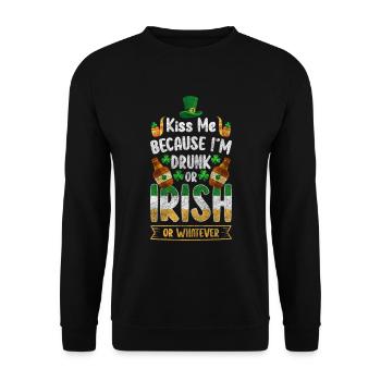 Irish Shamrock Pot Alcohol - Unisex Sweatshirt - black - Front - Alina (178cm) & Michal (187cm)