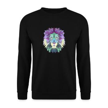 Lion Cadeau Triangle Polygon Lionne Lion Félin - Sweat-shirt Unisexe - noir - Devant - Alina (178cm) & Michal (187cm)