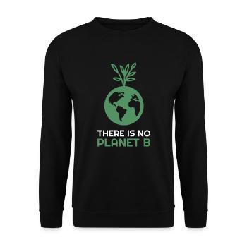 There is no Planet B - Terre avec arbre - Sweat-shirt Unisexe - noir - Devant - Alina (178cm) & Michal (187cm)