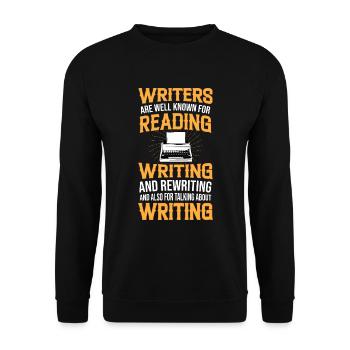 Writers are known for reading and - Unisex Sweatshirt - black - Front - Alina (178cm) & Michal (187cm)