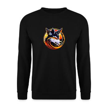 Wolf - Unisex Pullover - Schwarz - Vorne - Alina (178cm) & Michal (187cm)