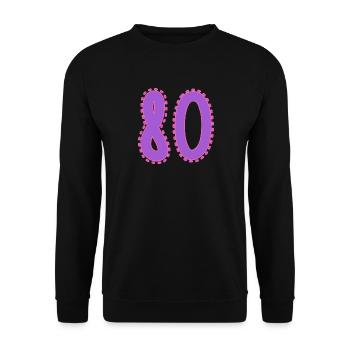 80. 80 YEARS. 80th ANNIVERSARY. 80 YEARS ANNIVERSARY. - Unisex Sweatshirt - black - Front - Alina (178cm) & Michal (187cm)