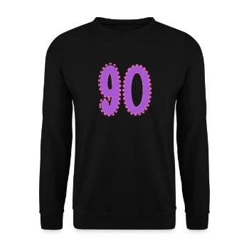 90. 90 ANS. 90e ANNIVERSAIRE. ANNIVERSAIRE 90 ANS. - Sweat-shirt Unisexe - noir - Devant - Alina (178cm) & Michal (187cm)