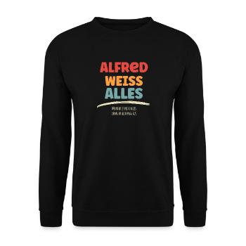 ALFRED weiss Alles - Unisex Pullover - Schwarz - Vorne - Alina (178cm) & Michal (187cm)