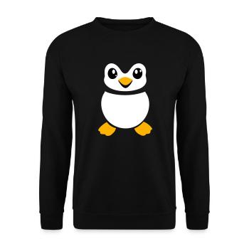 Penguin Costume Animal Carnival Carnival Funny Cute - Unisex Sweatshirt - black - Front - Alina (178cm) & Michal (187cm)