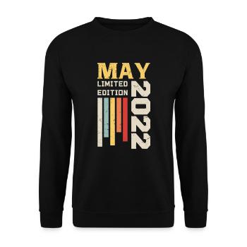 May 2022 - Birthday gift born in May 2022 May - Unisex Sweatshirt - black - Front - Alina (178cm) & Michal (187cm)