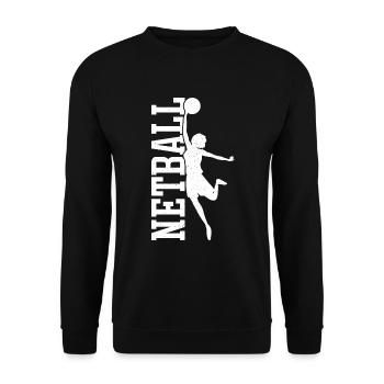 Love Netball Netball Player Gift - Unisex Sweatshirt - black - Front - Alina (178cm) & Michal (187cm)