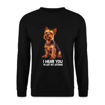 Yorkshire Terrier - Sweat-shirt Unisexe - noir - Devant - Alina (178cm) & Michal (187cm)