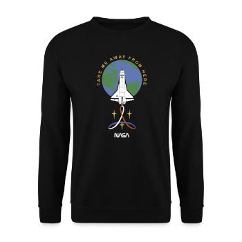 NASA Take Me Away From Here - Sweat-shirt Unisexe - noir - Devant - Alina (178cm) & Michal (187cm)