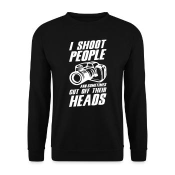 Camera Photographer - Unisex Pullover - Schwarz - Vorne - Alina (178cm) & Michal (187cm)