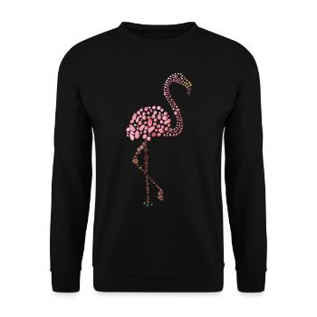 rosa Flamingo - Unisex Pullover - Schwarz - Vorne - Alina (178cm) & Michal (187cm)
