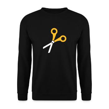 Schere - Unisex Pullover - Schwarz - Vorne - Alina (178cm) & Michal (187cm)