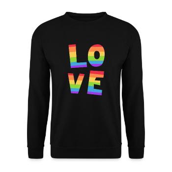 LOVE Gay Pride Rainbow Flag LGBT LGBTQ Pride Month - Unisex Sweatshirt - black - Front - Alina (178cm) & Michal (187cm)
