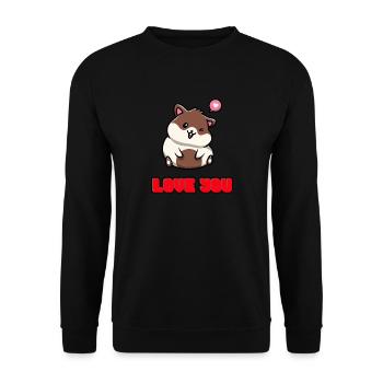 Ich liebe dich, Meerschweinchen - Unisex Pullover - Schwarz - Vorne - Alina (178cm) & Michal (187cm)