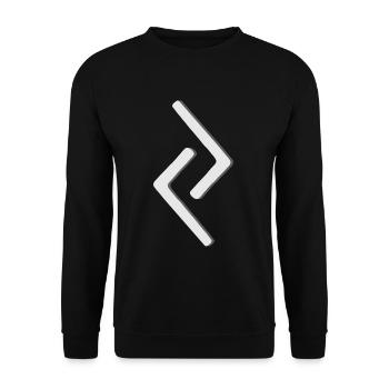 Futhark Runic Alphabet Jara - Unisex Sweatshirt - black - Front - Alina (178cm) & Michal (187cm)