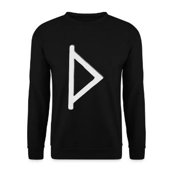 Futhark Runic Alphabet Thurisaz - Unisex Sweatshirt - black - Front - Alina (178cm) & Michal (187cm)