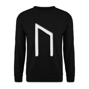 Futhark Runic Alphabet Uruz - Unisex Sweatshirt - black - Front - Alina (178cm) & Michal (187cm)