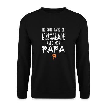born to climb with my dad climbs - Unisex Sweatshirt - black - Front - Alina (178cm) & Michal (187cm)