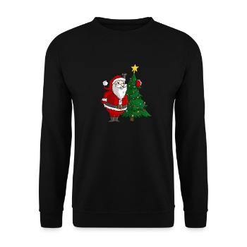 Cute comic Santa Claus - Unisex Sweatshirt - black - Front - Alina (178cm) & Michal (187cm)