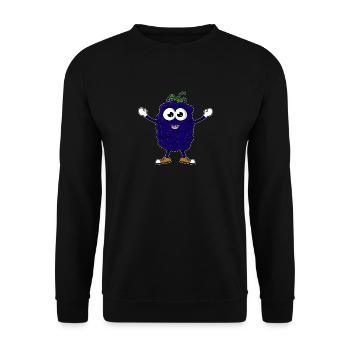 Brombeere Cartoon - Unisex Pullover - Schwarz - Vorne - Alina (178cm) & Michal (187cm)